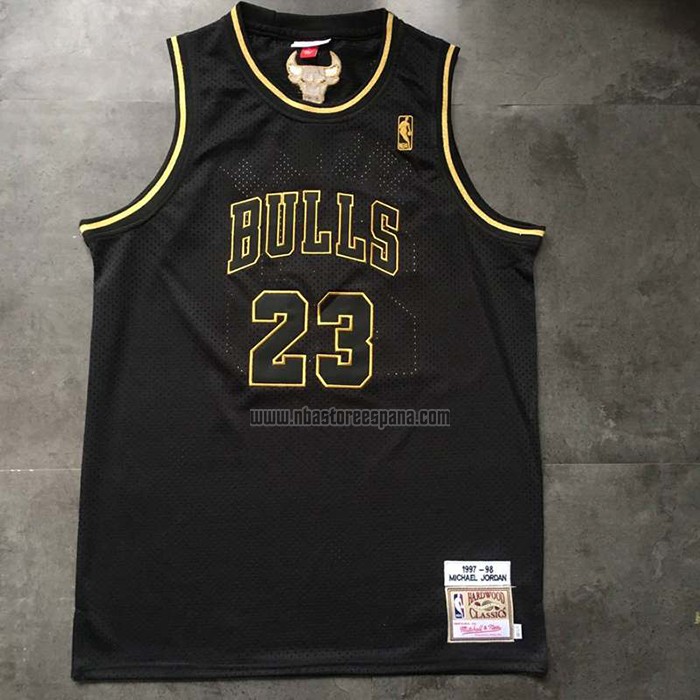 Camiseta Chicago Bulls Michael Jordan NO 23 Retro 1997-98 Negro